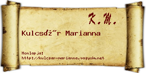 Kulcsár Marianna névjegykártya